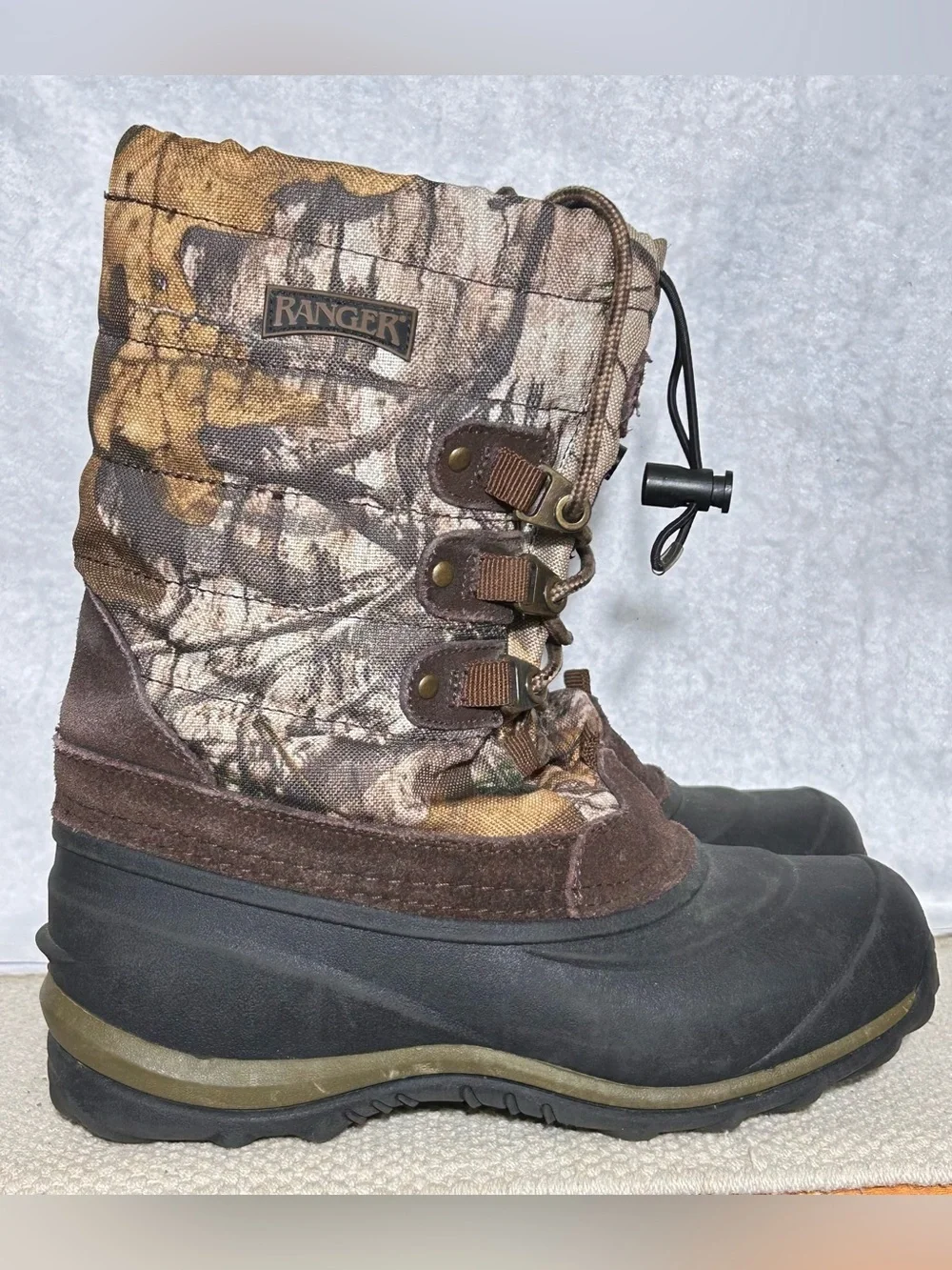 Ranger Big Kids Tundra II Camo 400g Insulated Waterproof Winter Snow Boots SZ 4